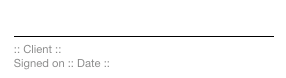 Client area where signature goes.