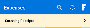 Scanning bar above list of Expenses.