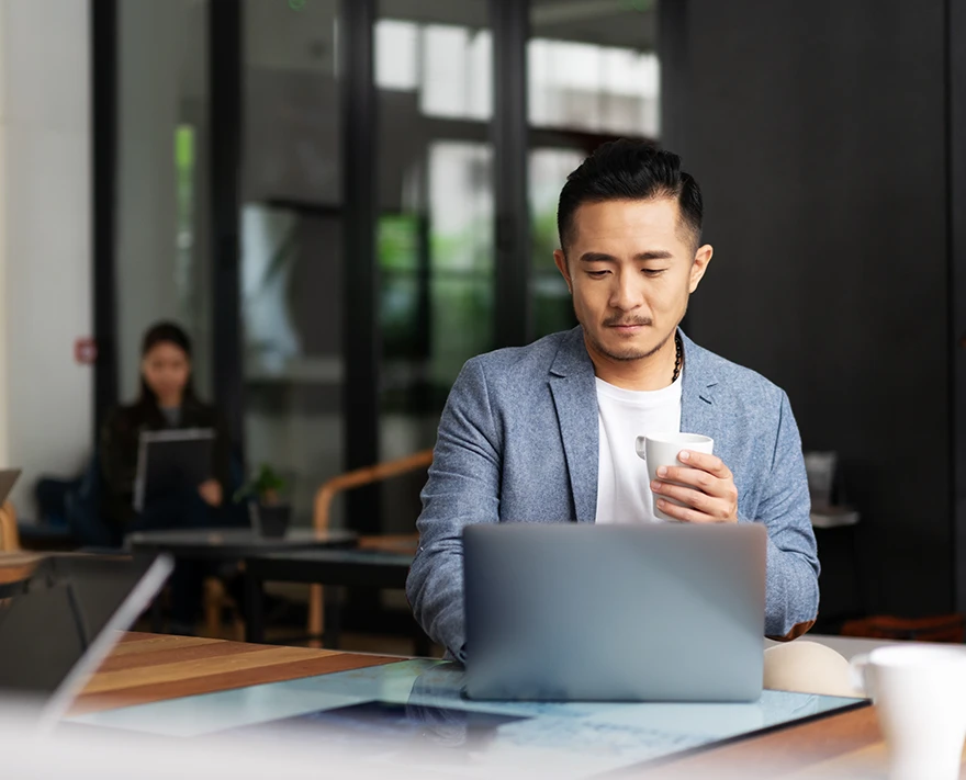 person working on a laptop