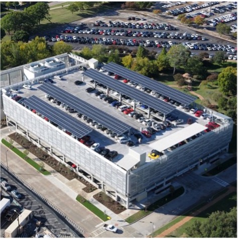 The solar panels atop Parking Structure 1.