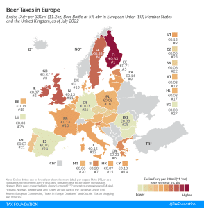 Highest beer taxes in Europe on International Beer Day 2022 tax on beer in Ireland and tax on beer in germany. Compare lowest and highest beer tax in Europe