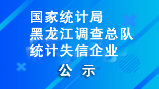 国家统计局黑龙江调查总队统计失信企业公示