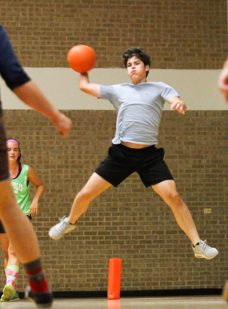 Student Playing Dodgeball