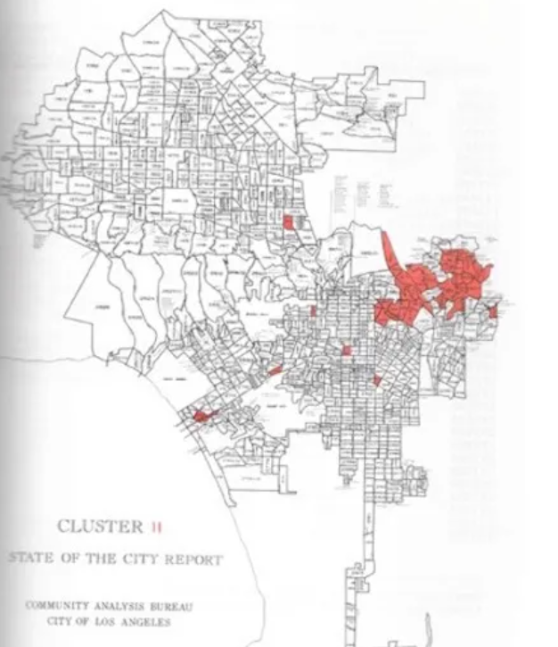 Depiction of cluster in the LA 1974 report. Source: https://gizmodo.com.au/2015/06/uncovering-the-early-history-of-big-data-in-1974-los-angeles/