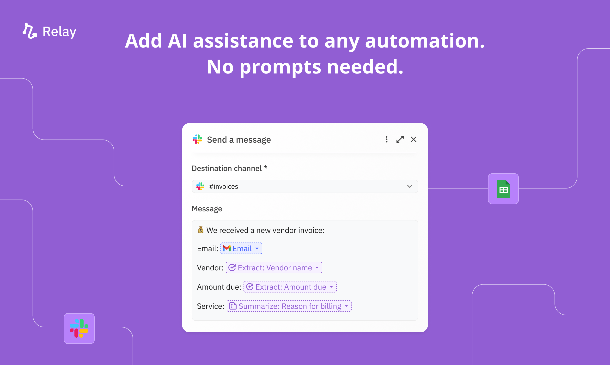 Add Al assistance to any automation. No prompts needed.