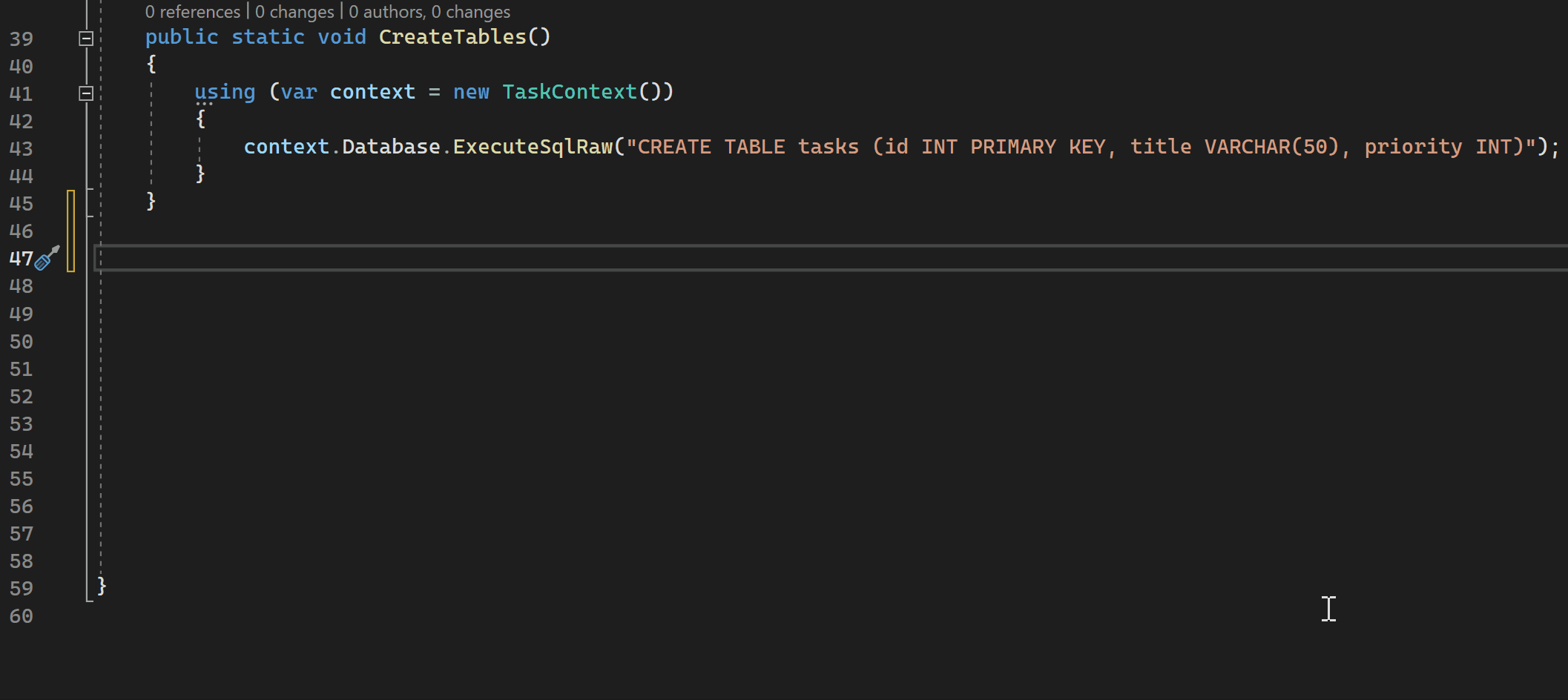 Copilot suggests C# function that returns list of items in SQL database that have a specific priority value