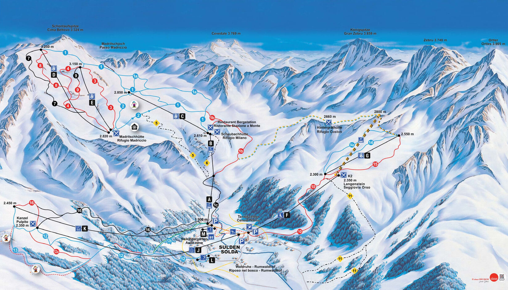 PistenplanSkigebiet Sulden am Ortler