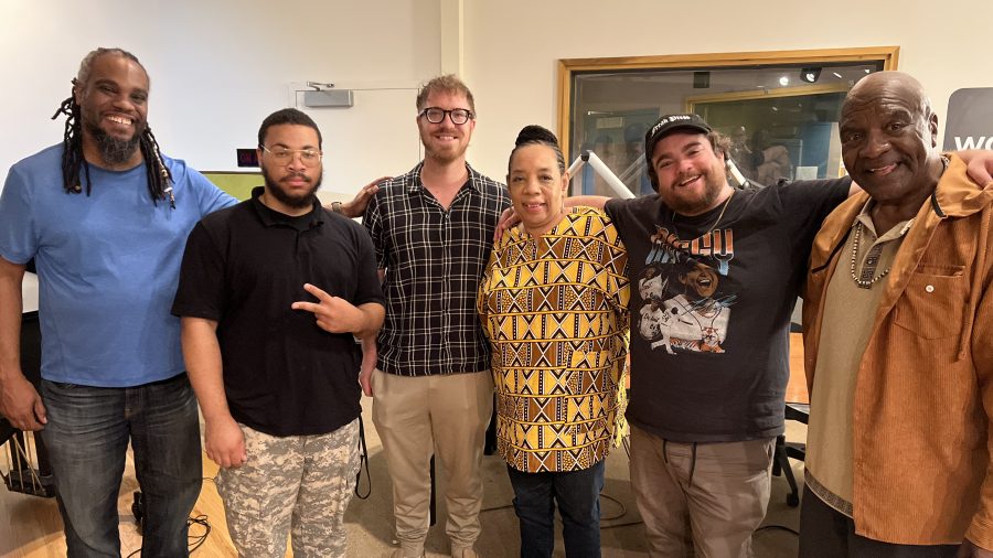 From left: Damon Warmack, Louis Jones, Jacob Schwandt, Pamela Harrison, Ryan Patrick Hooper, Wendell Harrison.