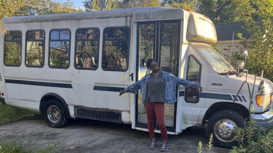 L.I.V.E. Outreach Founder Malika Williams stands in front of what will become the organization's mobile support unit.