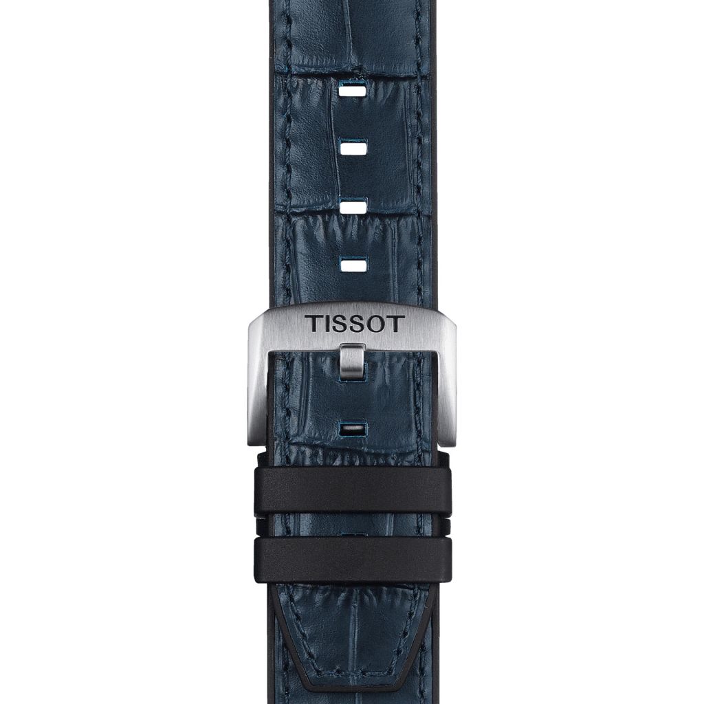 Tissot niebieski pasek wykonany ze skóry z elementami z gumy 22 mm