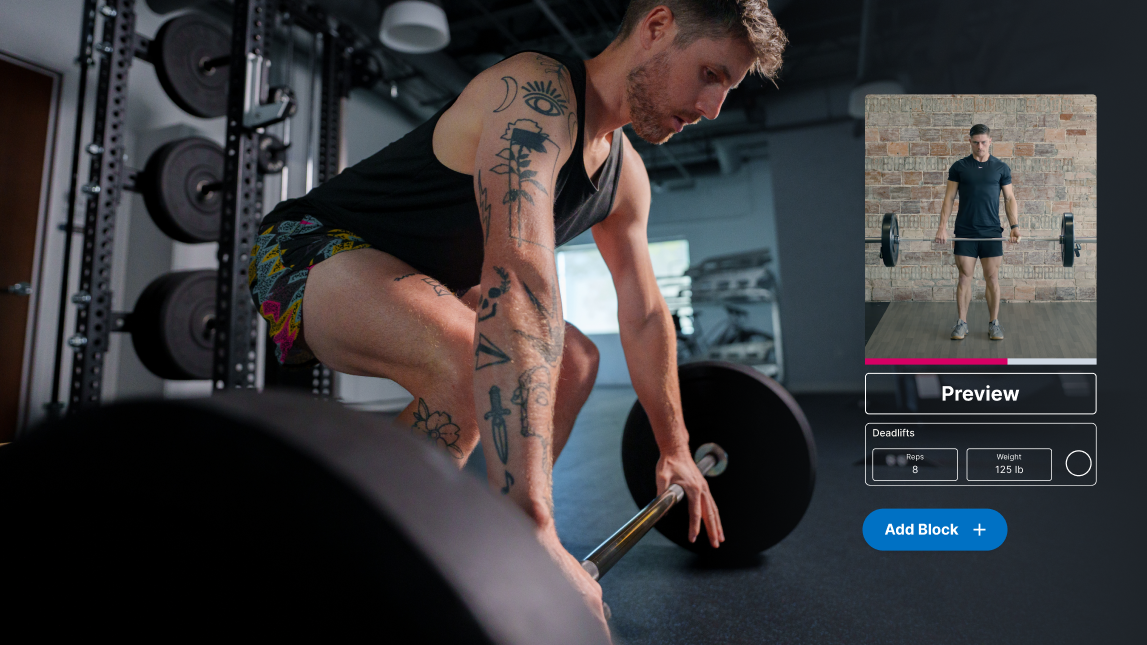 Male Athlete Lifting With Trainingpeaks Ui In Frame