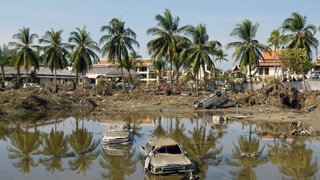 Bild der Verwüstung des Tsunamis in Thailand