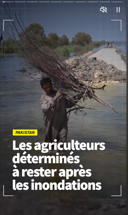 Exemple actu social stories, inondations au Pakistan