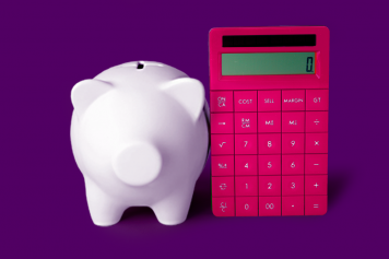 piggy bank and calculator