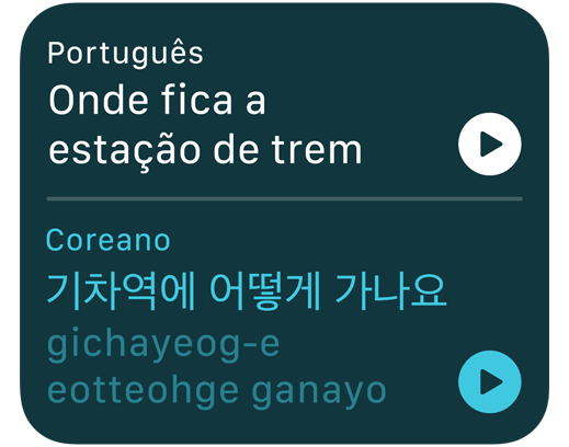 Tela mostra o app Traduzir passando uma frase do inglês para o coreano