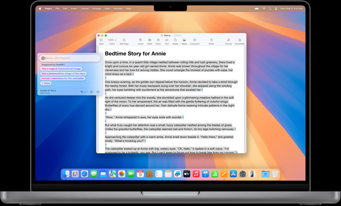 Se muestra la funcionalidad Redactar en Herramientas de Escritura en un MacBook