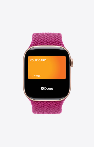 Apple Watch Series 10 kellal oleva Apple Pay funktsiooniga kasutatakse Apple Cardi.