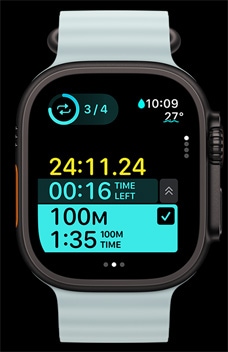 Apple Watch Ultra 2 prikazuje vremenski interval kao dio Prilagođenih treninga.