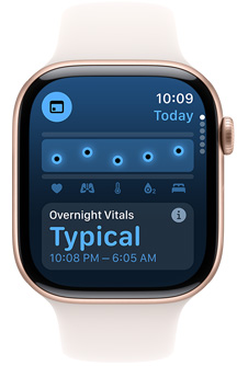 Apple Watch displaying the new Vitals app.