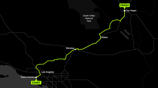 Una mappa del percorso dello Speed Project.