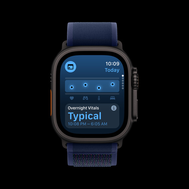 The Vitals app in watchOS 11 displayed on Apple Watch Ultra 2.