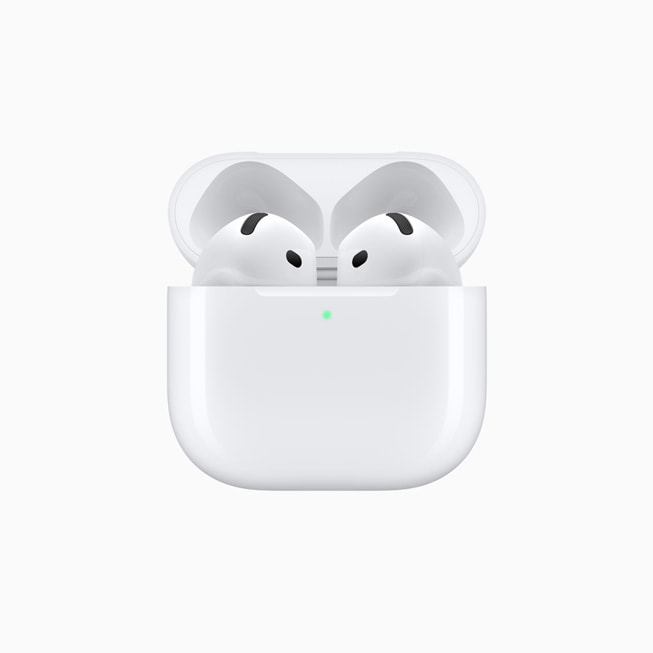 AirPods 4 in their case.