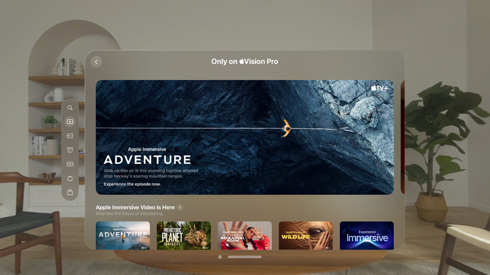 Apple TV+의 Adventure 페이지.