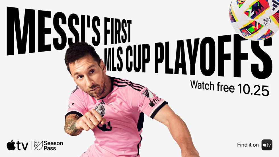 An image of Lionel Messi representing the 2024 MLS Cup Playoffs on MLS Season Pass.