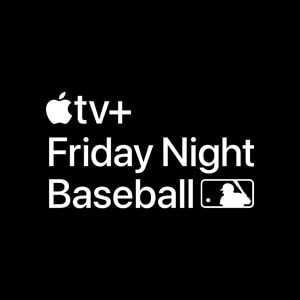 Logo für Apple TV+ und „Friday Night Baseball“ der Major League Baseball 