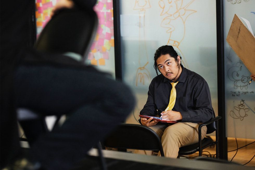 Matthew Rada, estudiante de tercer año, en una de las aulas de Exceptional Minds.