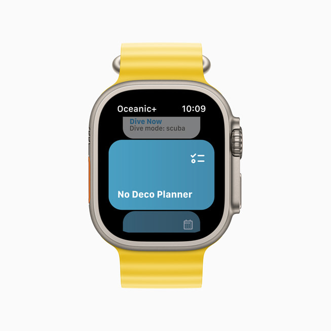 La limite de plongée sans décompression affichée dans l’app Oceanic+ sur l’Apple Watch Ultra.