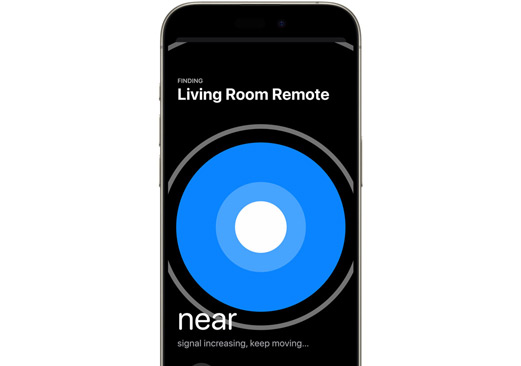 iPhone being used to find Siri Remote