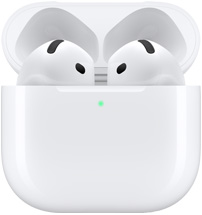 Изображение на AirPods 4, погледнати отпред