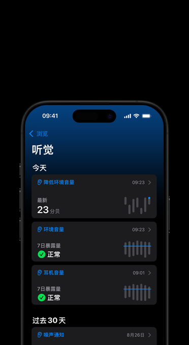 iPhone 显示降低高音量功能的结果。