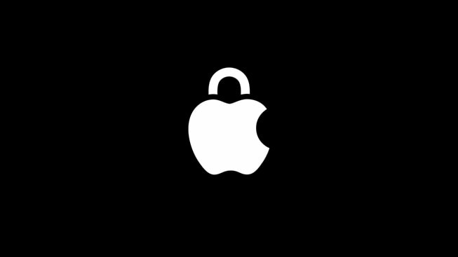 黑色背景上的 Apple 安全 logo。