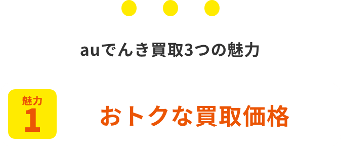 auでんき買取3つの魅力:おトクな買取価格