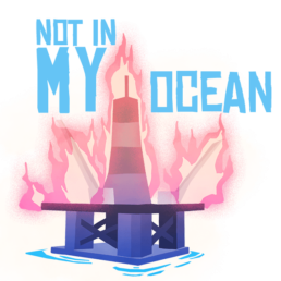 march for the ocean illustrated sticker