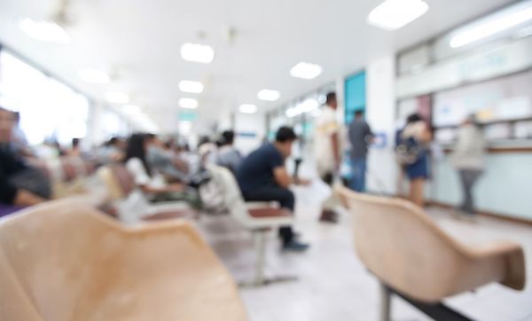 Blurred background of patient waiting for see doctor in the hospital.