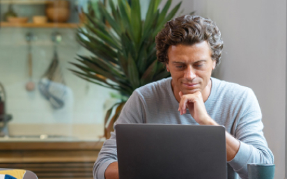 man working on laptop