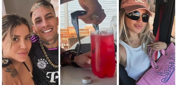 Wanda Nara y L-Gante disfrutan del verano en Pinamar: playa, panchos y tragos en botella cortada