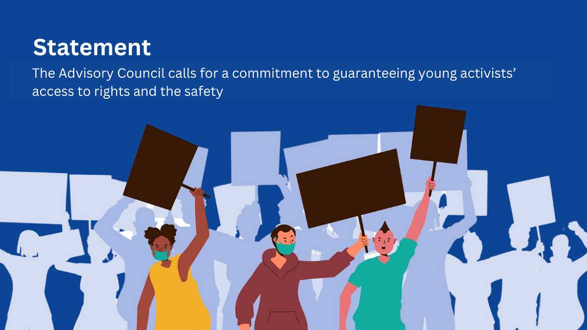 The Advisory Council on Youth calls for a commitment to guaranteeing young activists’ access to rights and their safety