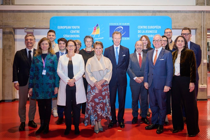 H.R.H. the Grand Duke of Luxembourg and H.R.H. the Grand Duchess of Luxembourg visit European Youth Centre Strasbourg