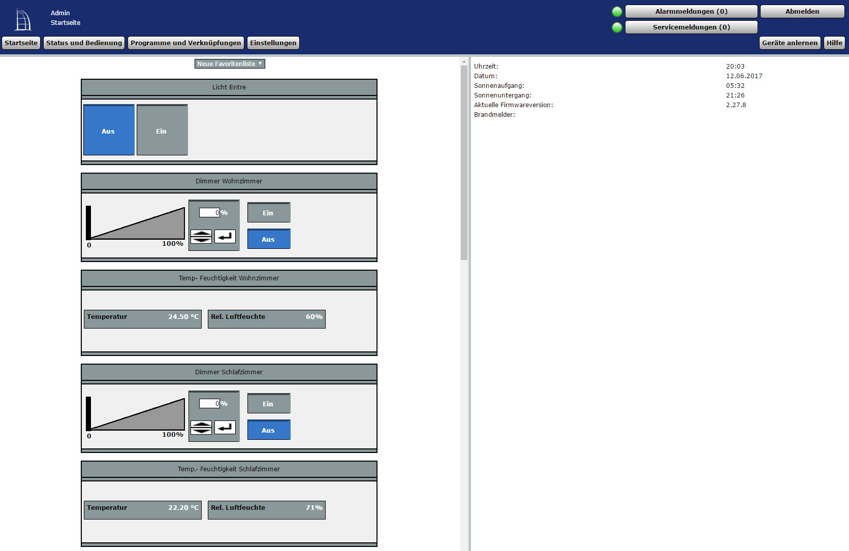 Webinterface CCU2