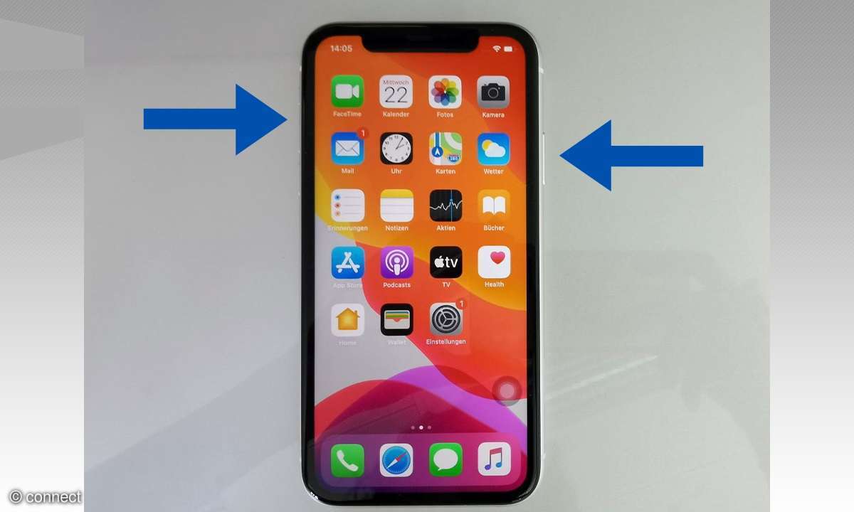 iPhone 11 Tasten für Screenshot 