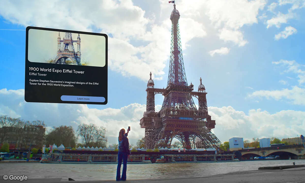 Google Maps Augmented-Reality Ansicht Paris Eiffelturm