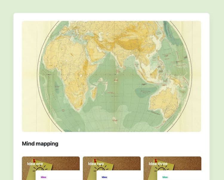 Craft Free Template: Mind mapping in craft