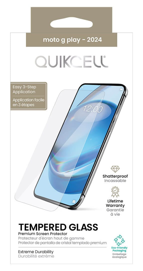 Protector de Pantalla de Vidrio Templado de Quikcell Moto g play - 2024