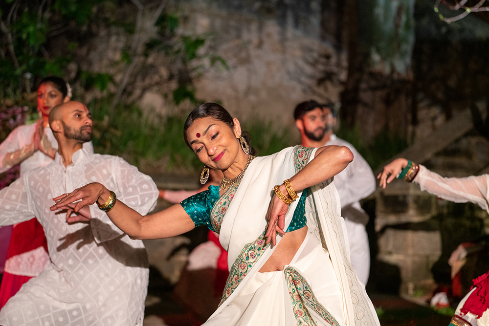 A member of Saraswati Mahavidhyalaya performing a classical Indian Dance at the Indian Ocean Craft Triennial opening celebrations at Fremantle Arts Centre (17 Sep 2021). Photography by Pixel Poetry.