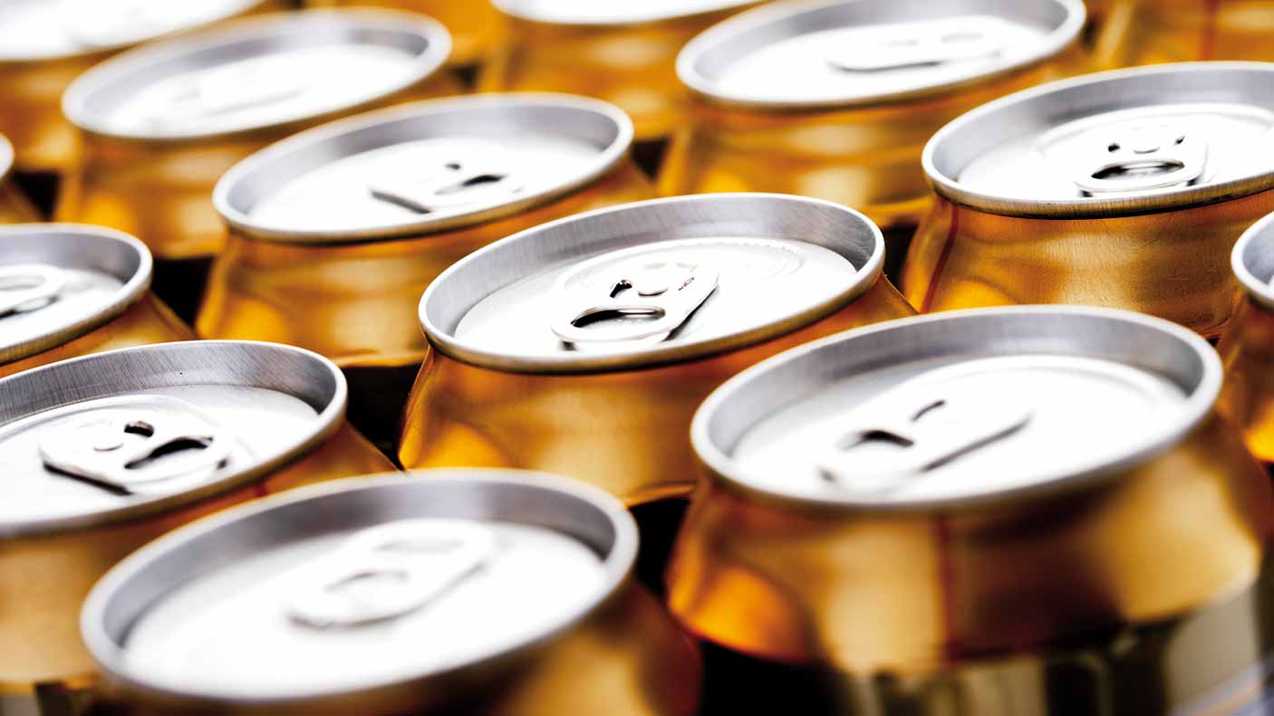 Gold coloured beer cans