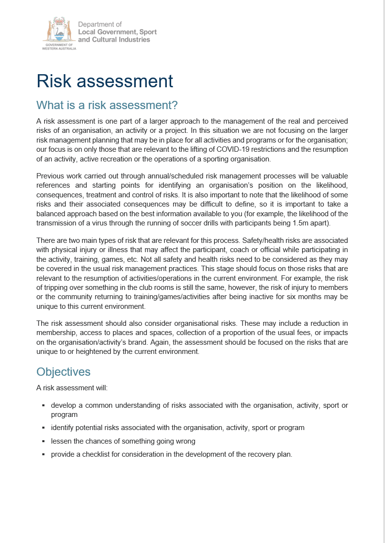 Risk assessment